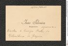Nachlass Franz Steindachner, Visitenkarte von Joao Silveira an Franz Steindachner , Inv.Nr. 484.01, Seite 1